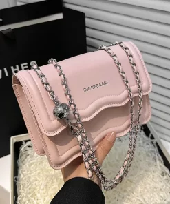 Bags, Leather Bags, 2023 New Fashion Vintage Solid Color Simple Casual Small Bag Chain One Shoulder Cross Body Small Square Bag