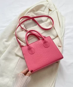 Bags, Leather Bags, 2023 New Hot Selling Fashion Candy Color Vintage Square Small Bag Commute Shoulder Bag Simple Cross Body Bag