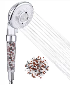 Bathroom, Home Decor, 3 Settings 3colors  Filter Mineral Balls Handheld Shower Head  Filtration System With Infrared Mineral Spheres