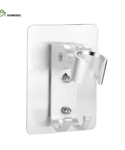Bathroom, Home Decor, Adjustable Chrome Space Aluminum No Drilling Shower Head Bracket Wall Holder