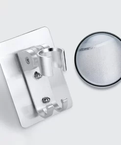 Bathroom, Home Decor, Adjustable Chrome Space Aluminum No Drilling Shower Head Bracket Wall Holder