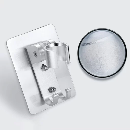 Bathroom, Home Decor, Adjustable Chrome Space Aluminum No Drilling Shower Head Bracket Wall Holder