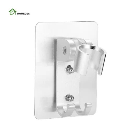 Bathroom, Home Decor, Adjustable Chrome Space Aluminum No Drilling Shower Head Bracket Wall Holder