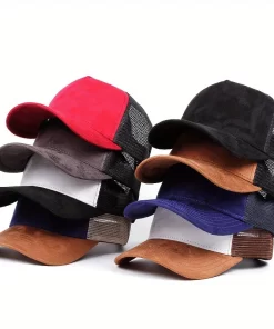 Accessories, Hats, Adults Solid Color Blocks 5 Panel Unisex Vintage Mesh Back Plain Custom Logo Trucker Caps Suede Baseball Cap Hat