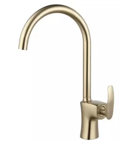 Bathroom, Home Decor, American High Quality Deck Mounted Brushed Gold Color Brass Kitchen Sink Faucet