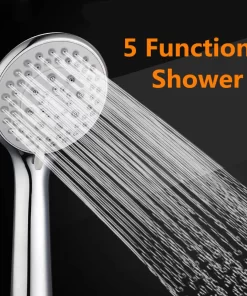 Bathroom, Home Decor, Bathroom 5 Functions Hand Shower Kit Chrome Shower Head Set With Hose Pipe