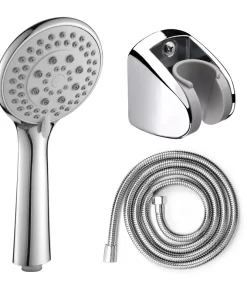 Bathroom, Home Decor, Bathroom 5 Functions Hand Shower Kit Chrome Shower Head Set With Hose Pipe