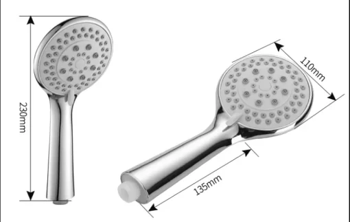 Bathroom, Home Decor, Bathroom 5 Functions Hand Shower Kit Chrome Shower Head Set With Hose Pipe