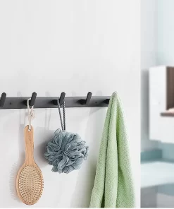 Bathroom, Home Decor, Bathroom Accessories Black Space Aluminum Alloy Wall Mounted Towel Robe Hook Lavatory Towel Hanger Coat Hooks