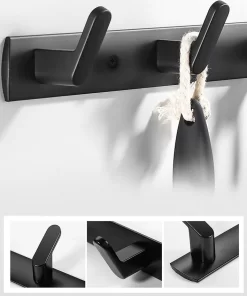 Bathroom, Home Decor, Bathroom Accessories Black Space Aluminum Alloy Wall Mounted Towel Robe Hook Lavatory Towel Hanger Coat Hooks