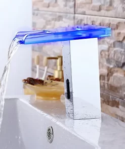Bathroom, Home Decor, Bathroom Automatic Led Basin Faucet  Infrared Touchless Water Basin Sink Tap With Sensor