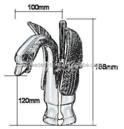 Bathroom, Home Decor, Bathroom Basin Single Hole Gold Swan Basin Faucet