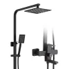 Bathroom, Home Decor, Bathroom Black Stainless Steel 304 Shower Sets Hot Cold Shower Mixer In Wall Rain Concealed Shower Set
