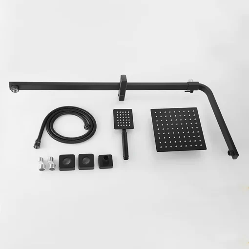 Bathroom, Home Decor, Bathroom Black Stainless Steel 304 Shower Sets Hot Cold Shower Mixer In Wall Rain Concealed Shower Set