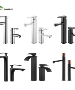 Bathroom, Home Decor, Bathroom Brushed Nickle Black Golden Tall High Sus Stainless Steel 304 Basin Faucet Taps