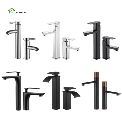 Bathroom, Home Decor, Bathroom Brushed Nickle Black Golden Tall High Sus Stainless Steel 304 Basin Faucet Taps