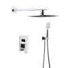 Bathroom, Home Decor, Bathroom Chrome Silver Hot And Cold Shower Mixer In Wall Mounted Rain Concealed Shower Set
