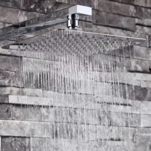 Bathroom, Home Decor, Bathroom Chrome Silver Hot And Cold Shower Mixer In Wall Mounted Rain Concealed Shower Set