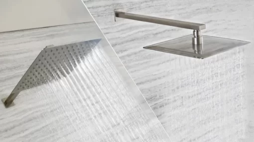 Bathroom, Home Decor, Bathroom Chrome Silver Hot And Cold Shower Mixer In Wall Mounted Rain Concealed Shower Set