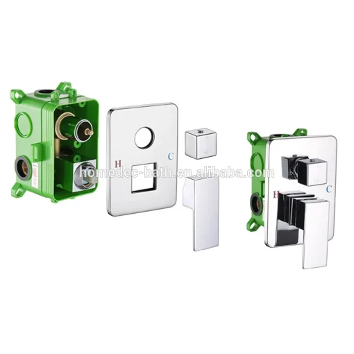 Bathroom, Home Decor, Bathroom Chrome Silver Hot And Cold Shower Mixer In Wall Mounted Rain Concealed Shower Set