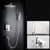 Bathroom, Home Decor, Bathroom Concealed Wall Mounted Stainless Steel Chrome Rainfall Shower Set With 10 Inches Square Shower Head