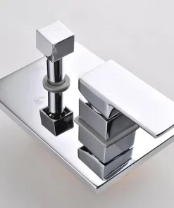 Bathroom, Home Decor, Bathroom Concealed Wall Mounted Stainless Steel Chrome Rainfall Shower Set With 10 Inches Square Shower Head