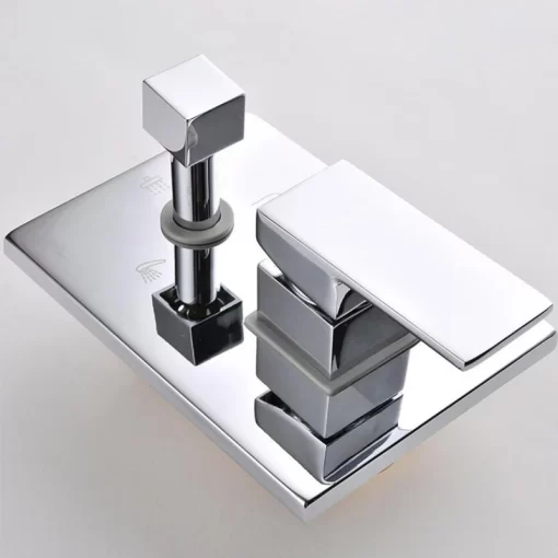 Bathroom, Home Decor, Bathroom Concealed Wall Mounted Stainless Steel Chrome Rainfall Shower Set With 10 Inches Square Shower Head