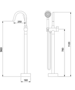 Bathroom, Home Decor, Bathroom Solid Brass Freestanding Roman Tub Filler Floor Standing Bathtub Faucet