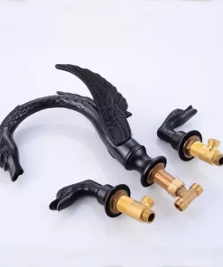 Bathroom, Home Decor, Bathroom Swan Orb Black Brass Basin Sink Faucet  Mixer Tap