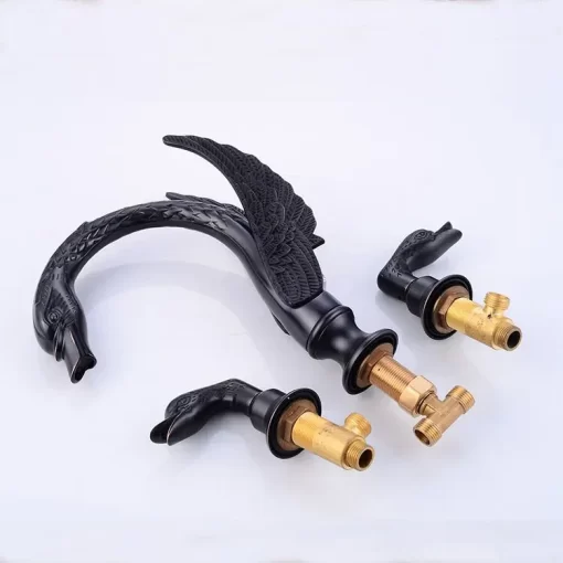 Bathroom, Home Decor, Bathroom Swan Orb Black Brass Basin Sink Faucet  Mixer Tap