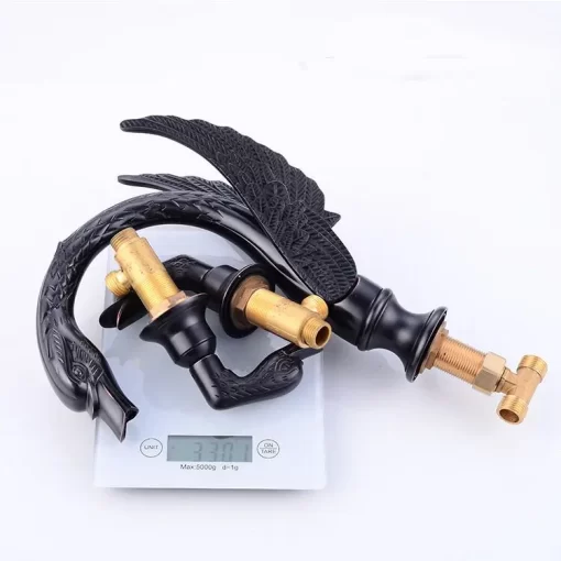 Bathroom, Home Decor, Bathroom Swan Orb Black Brass Basin Sink Faucet  Mixer Tap
