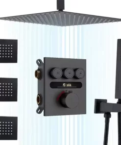 Bathroom, Home Decor, Bathroom Thermostatic Mixer Bath Room Constant Temperature Digital Display Showers Systems Shower Sets With Body Jets