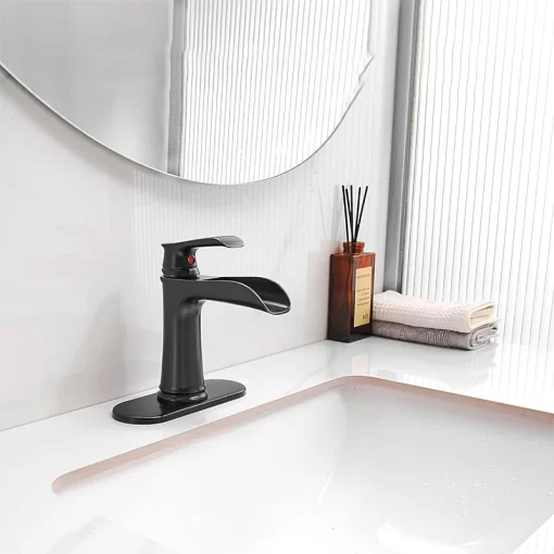 Bathroom, Home Decor, Bathroom Wash Basin Faucet Hot And Cold Mixer Brass Single Handle Bathroom Faucets