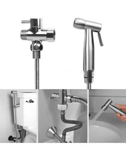 Bathroom, Home Decor, Bidet Sprayer Handheld Cloth Diaper Toilet Spray Gun Washer Stainless Steel Shattaf Set For Personal Hygiene