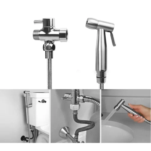Bathroom, Home Decor, Bidet Sprayer Handheld Cloth Diaper Toilet Spray Gun Washer Stainless Steel Shattaf Set For Personal Hygiene