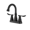 Bathroom, Home Decor, Black Bathroom Faucet 3 Hole Matte Black Bathroom Faucet 4 Inch 2 Handle Centerset Black Faucet Bathroom