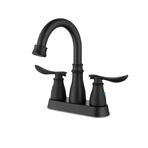 Bathroom, Home Decor, Black Bathroom Faucet 3 Hole Matte Black Bathroom Faucet 4 Inch 2 Handle Centerset Black Faucet Bathroom
