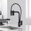 Bathroom, Home Decor, Black Filter Kitchen Faucet Pull Down Sprayer Water Filter Hot Cold Kitchen Sink Taps