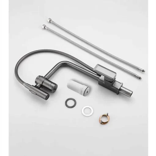 Bathroom, Home Decor, Black Filter Kitchen Faucet Pull Down Sprayer Water Filter Hot Cold Kitchen Sink Taps