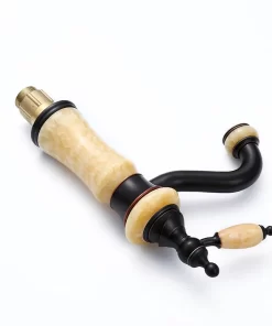 Bathroom, Home Decor, Black Jade Hot And Cold Water Basin Faucet Copper Body Wash Hand Pool Swivel Faucet