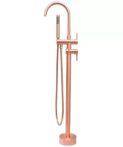 Bathroom, Home Decor, Black Rose Gold Floor Stand Bathtub Faucet Set Rainfall  Shower Tub Faucet Set Black Bathtub Faucet