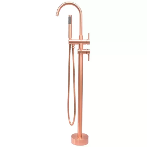 Bathroom, Home Decor, Black Rose Gold Floor Stand Bathtub Faucet Set Rainfall  Shower Tub Faucet Set Black Bathtub Faucet