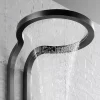 Bathroom, Home Decor, Black Silver Multifunction Rainfalll Piano Key Hot And Cold Sprinkler Massage Shower Head Sets System Panel
