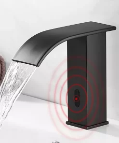 Bathroom, Home Decor, Black Smart Automatic Sensor Infrared Bathroom Water Tap Touchless Induction Basin Faucet