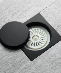 Bathroom, Home Decor, Black Sus304 Stainless Steel Square Shower Floor Drain Bathroom Drain