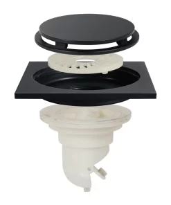 Bathroom, Home Decor, Black Sus304 Stainless Steel Square Shower Floor Drain Bathroom Drain