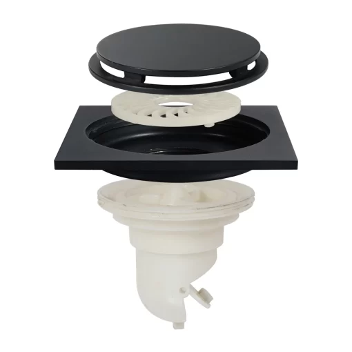 Bathroom, Home Decor, Black Sus304 Stainless Steel Square Shower Floor Drain Bathroom Drain