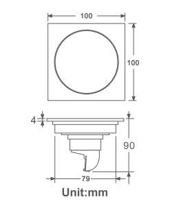 Bathroom, Home Decor, Black Sus304 Stainless Steel Square Shower Floor Drain Bathroom Drain