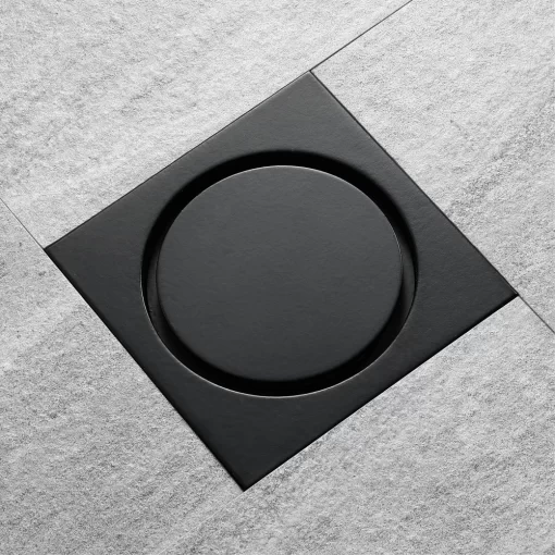 Bathroom, Home Decor, Black Sus304 Stainless Steel Square Shower Floor Drain Bathroom Drain