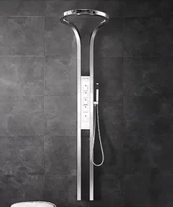 Bathroom, Home Decor, Booming Chrome Multifunction Rainfalll Piano Key Hot And Cold Sprinkler Massage Shower Head Sets System Panel